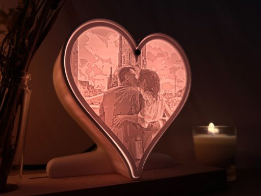 Luminez Hartjeslamp Wit met Voorbeeld Verloving Trouwen Vaste Kleur